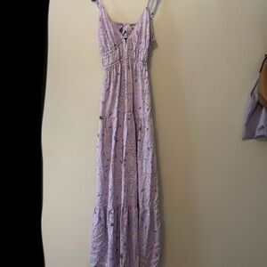 Maxi purple floral dress